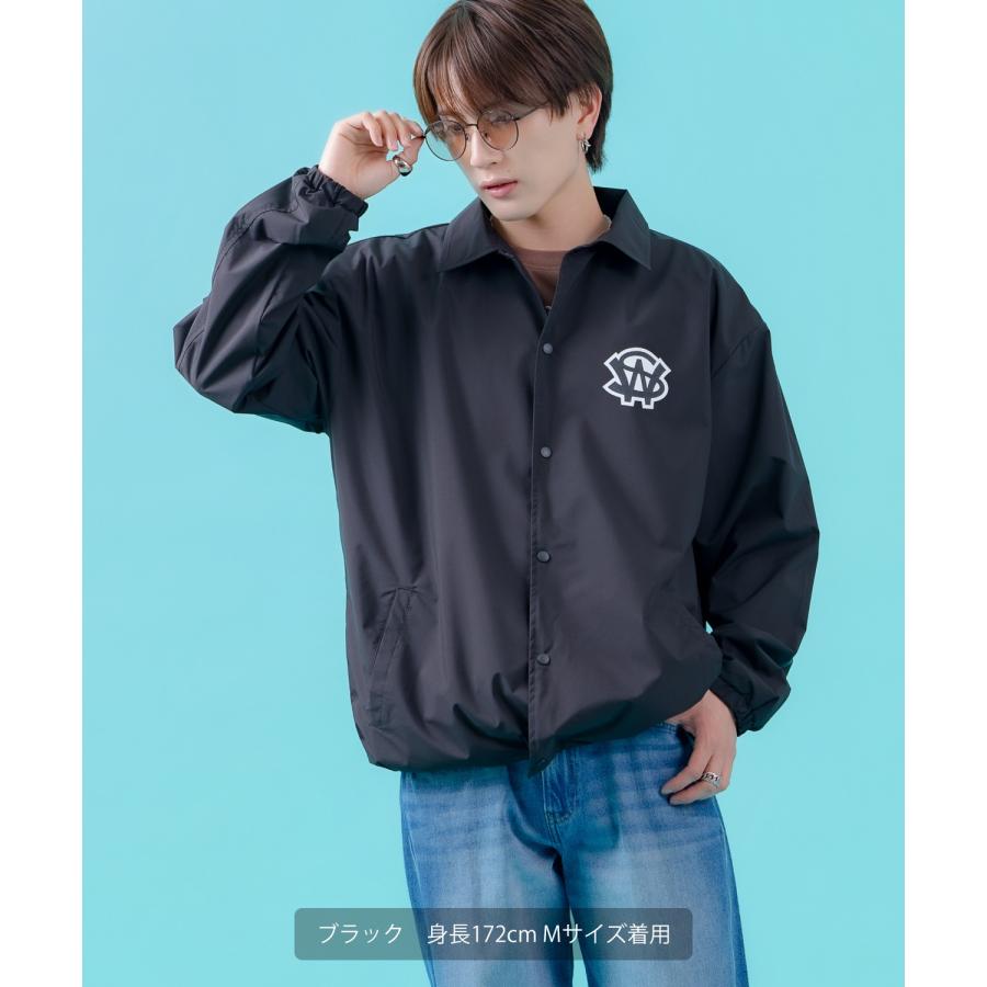 コーチジャケット メンズ SIDEWAY STANCE サイドウェイスタンス ナイロン  アメカジ スケーター ストリート 古着MIX 韓国ファッション ブラック ライトグレー | improves | 08