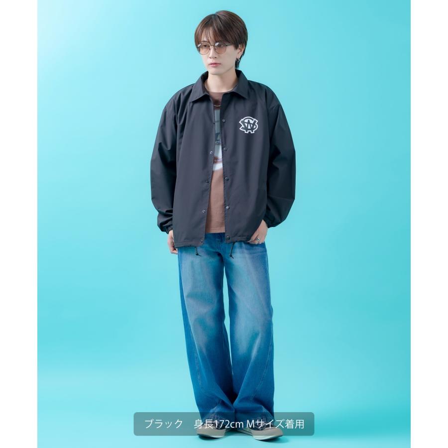 コーチジャケット メンズ SIDEWAY STANCE サイドウェイスタンス ナイロン  アメカジ スケーター ストリート 古着MIX 韓国ファッション ブラック ライトグレー | improves | 09