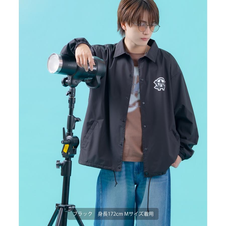 コーチジャケット メンズ SIDEWAY STANCE サイドウェイスタンス ナイロン  アメカジ スケーター ストリート 古着MIX 韓国ファッション ブラック ライトグレー | improves | 10