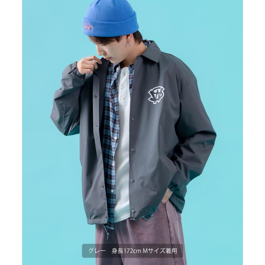 コーチジャケット メンズ SIDEWAY STANCE サイドウェイスタンス ナイロン  アメカジ スケーター ストリート 古着MIX 韓国ファッション ブラック ライトグレー | improves | 11