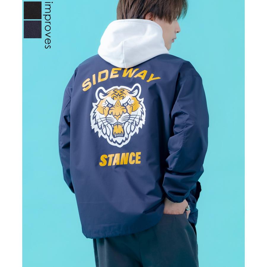 コーチジャケット メンズ SIDEWAY STANCE サイドウェイスタンス ナイロン  アメカジ スケーター ストリート 古着MIX 韓国ファッション ブラック ネイビー | improves