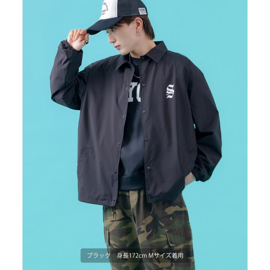 コーチジャケット メンズ SIDEWAY STANCE サイドウェイスタンス ナイロン  アメカジ スケーター ストリート 古着MIX 韓国ファッション ブラック ネイビー | improves | 04