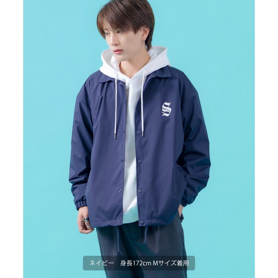 コーチジャケット メンズ SIDEWAY STANCE サイドウェイスタンス ナイロン  アメカジ スケーター ストリート 古着MIX 韓国ファッション ブラック ネイビー | improves | 10