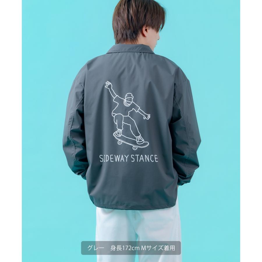 コーチジャケット メンズ SIDEWAY STANCE サイドウェイスタンス ナイロン  アメカジ スケーター ストリート 古着MIX 韓国ファッション ブラック ライトグレー | improves | 13