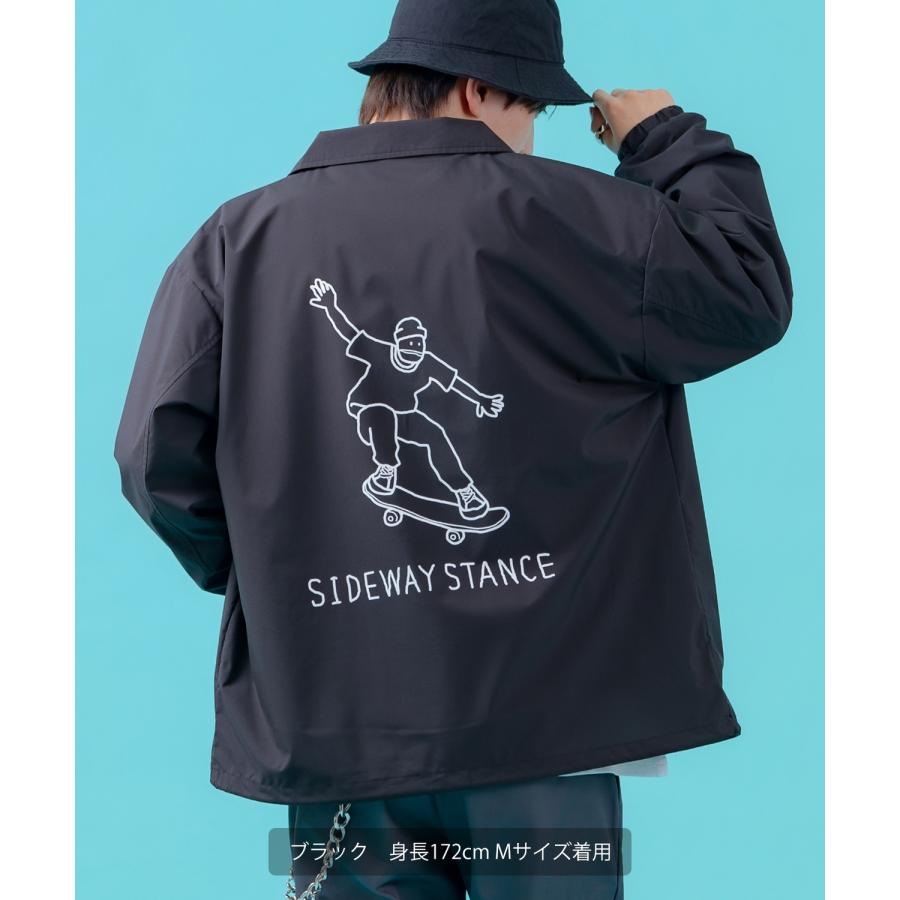 コーチジャケット メンズ SIDEWAY STANCE サイドウェイスタンス ナイロン  アメカジ スケーター ストリート 古着MIX 韓国ファッション ブラック ライトグレー | improves | 03