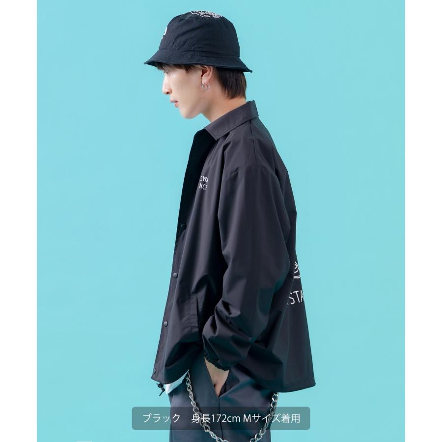 コーチジャケット メンズ SIDEWAY STANCE サイドウェイスタンス ナイロン  アメカジ スケーター ストリート 古着MIX 韓国ファッション ブラック ライトグレー | improves | 05