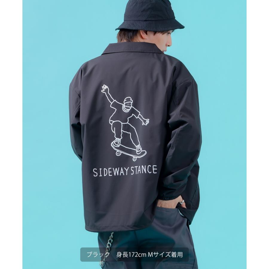 コーチジャケット メンズ SIDEWAY STANCE サイドウェイスタンス ナイロン  アメカジ スケーター ストリート 古着MIX 韓国ファッション ブラック ライトグレー | improves | 06