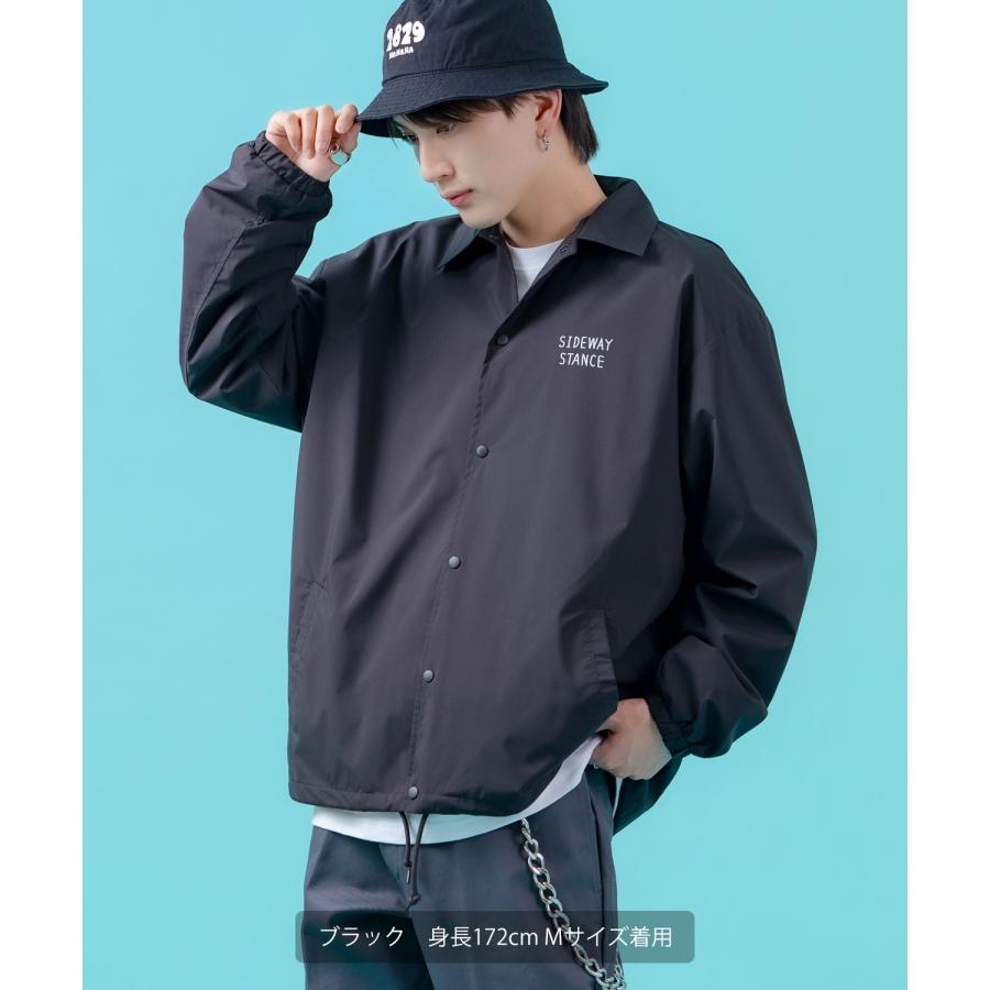 コーチジャケット メンズ SIDEWAY STANCE サイドウェイスタンス ナイロン  アメカジ スケーター ストリート 古着MIX 韓国ファッション ブラック ライトグレー | improves | 07