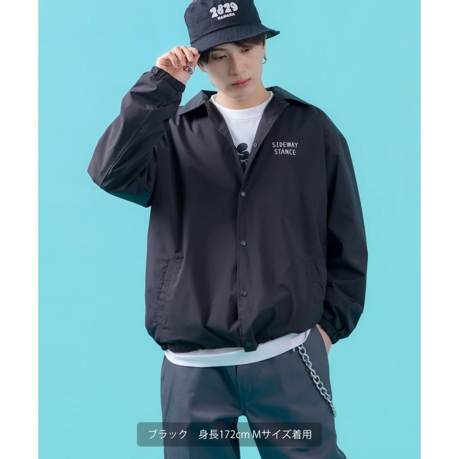 コーチジャケット メンズ SIDEWAY STANCE サイドウェイスタンス ナイロン  アメカジ スケーター ストリート 古着MIX 韓国ファッション ブラック ライトグレー | improves | 08