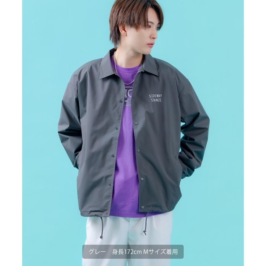 コーチジャケット メンズ SIDEWAY STANCE サイドウェイスタンス ナイロン  アメカジ スケーター ストリート 古着MIX 韓国ファッション ブラック ライトグレー | improves | 11