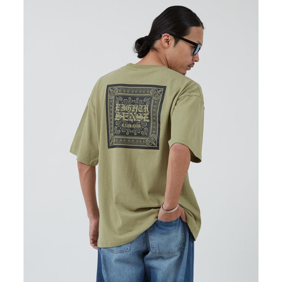 半袖Tシャツ メンズ SIDEWAY STANCE サイドウェイスタンス バンダナTシャツ ペイズリー スクエアロゴ オーバーサイズ ストリート スケーター 韓国ファッション | improves | 04