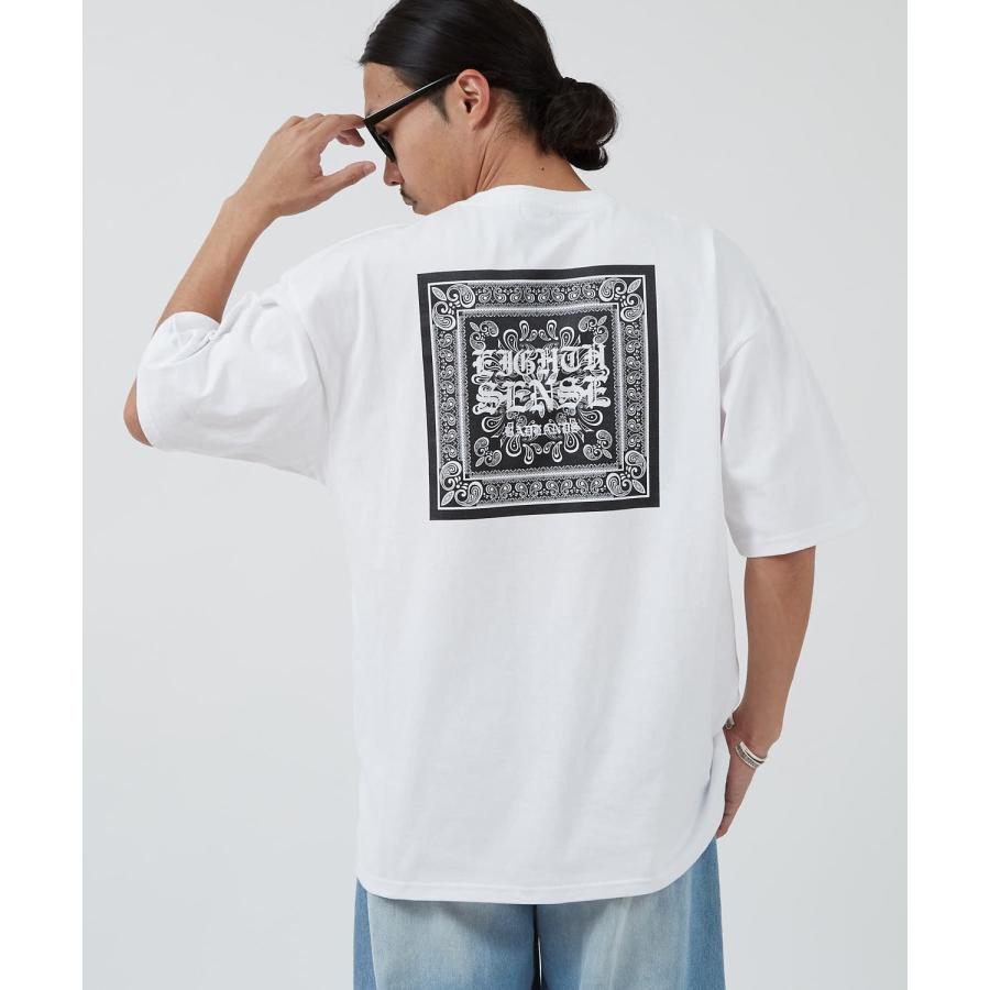 半袖Tシャツ メンズ SIDEWAY STANCE サイドウェイスタンス バンダナTシャツ ペイズリー スクエアロゴ オーバーサイズ ストリート スケーター 韓国ファッション | improves | 08