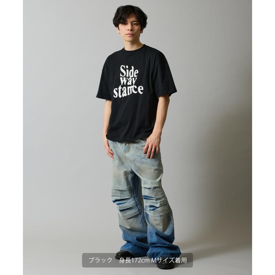 半袖Tシャツ メンズ SIDEWAY STANCE サイドウェイスタンス オリジナルプリント ウェーブカレッジロゴ 半袖Tシャツ カットソー カジュアル アメカジ ストリート | improves | 08