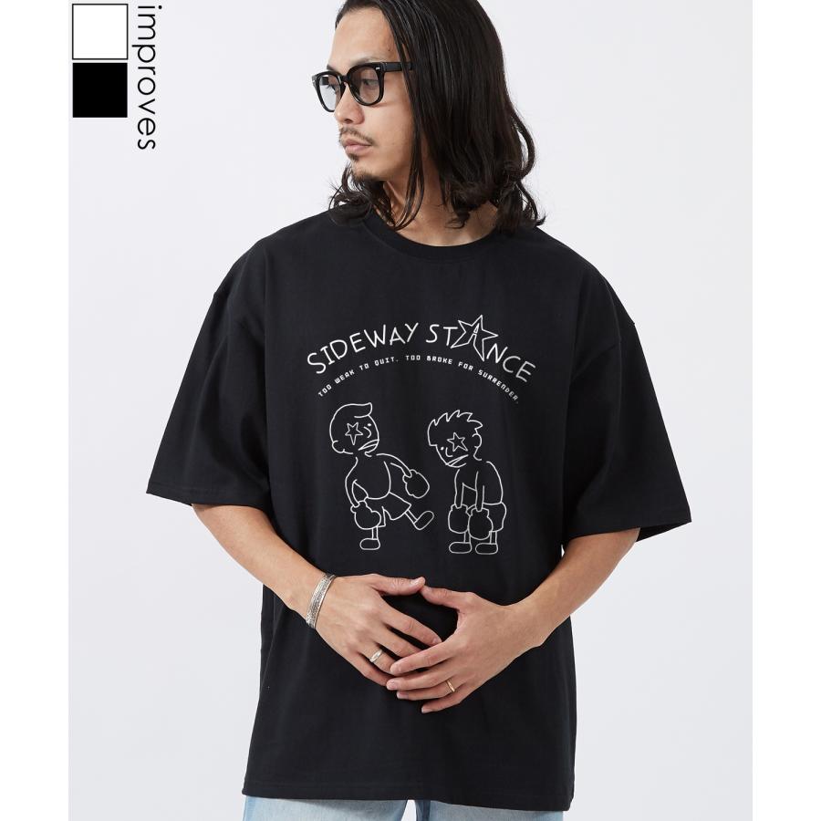 半袖Tシャツ メンズ SIDEWAY STANCE サイドウェイスタンス オリジナルプリント BOXING 半袖Tシャツ カットソー カジュアル アメカジ ストリート スケーター | improves