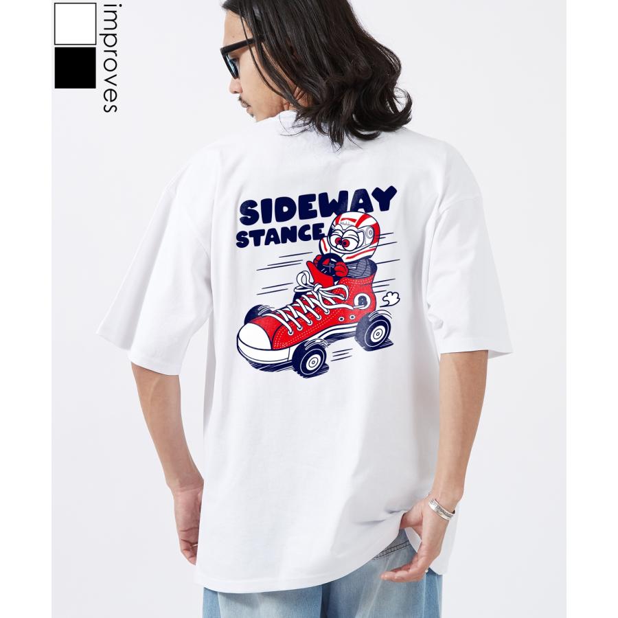 半袖Tシャツ メンズ SIDEWAY STANCE サイドウェイスタンス オリジナルプリント レーシングシューズ 半袖Tシャツ カットソー カジュアル アメカジ ストリート | improves