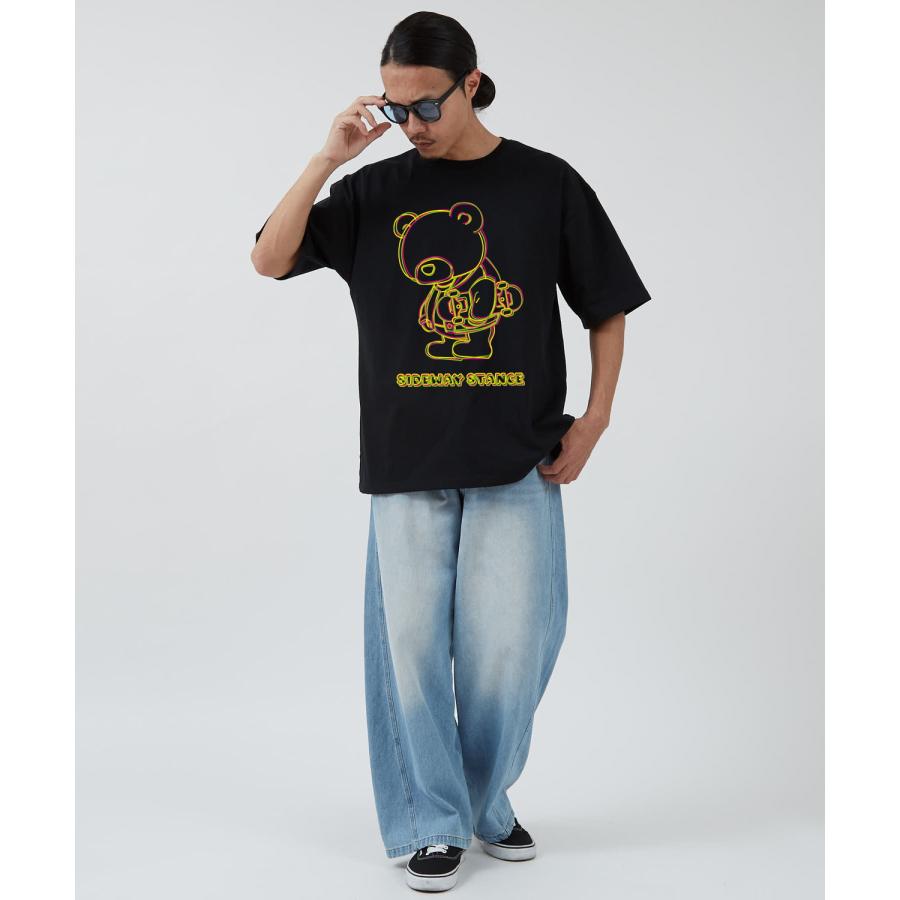 半袖Tシャツ メンズ SIDEWAY STANCE サイドウェイスタンス オリジナルプリント ネオンダウナーベアー 半袖Tシャツ カットソー カジュアル アメカジ ストリート | improves | 10