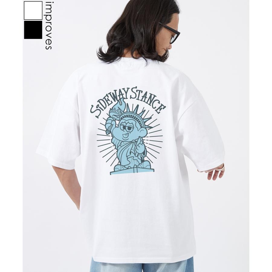 半袖Tシャツ メンズ SIDEWAY STANCE サイドウェイスタンス オリジナルプリント 自由の女神 半袖Tシャツ カットソー カジュアル アメカジ ストリート | improves