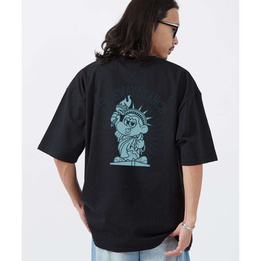 半袖Tシャツ メンズ SIDEWAY STANCE サイドウェイスタンス オリジナルプリント 自由の女神 半袖Tシャツ カットソー カジュアル アメカジ ストリート | improves | 09