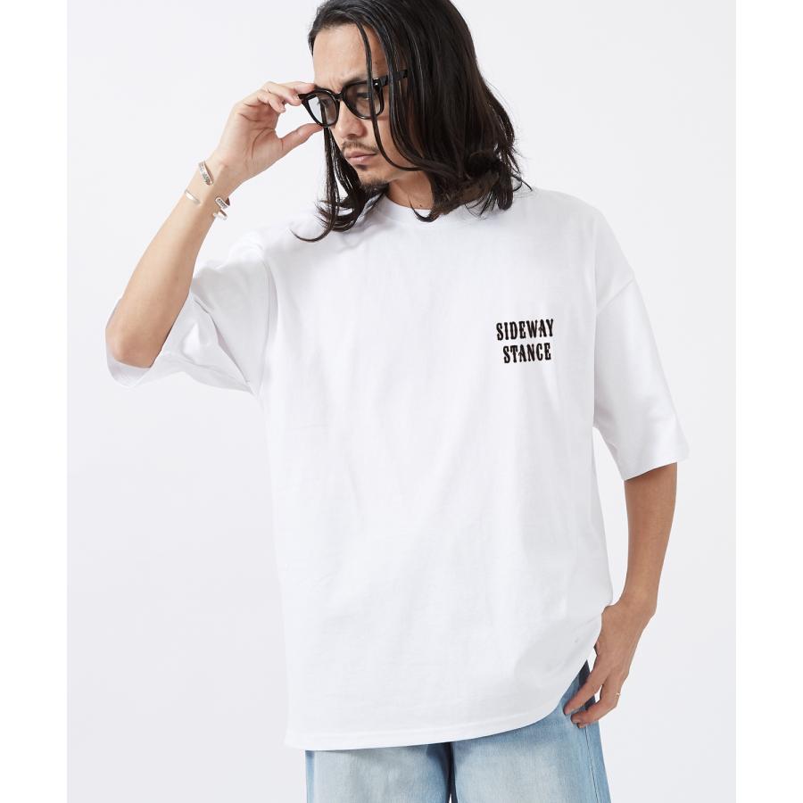 半袖Tシャツ メンズ SIDEWAY STANCE サイドウェイスタンス  ワンポイント ロゴ オリジナルプリント カジュアル アメカジ ストリート ワーク ブラック ホワイト | improves | 03