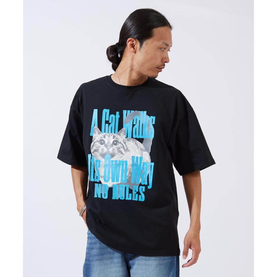 半袖Tシャツ メンズ SIDEWAY STANCE サイドウェイスタンス オリジナルプリント ネコグラフィック 半袖Tシャツ カットソー カジュアル ストリート スケーター | improves