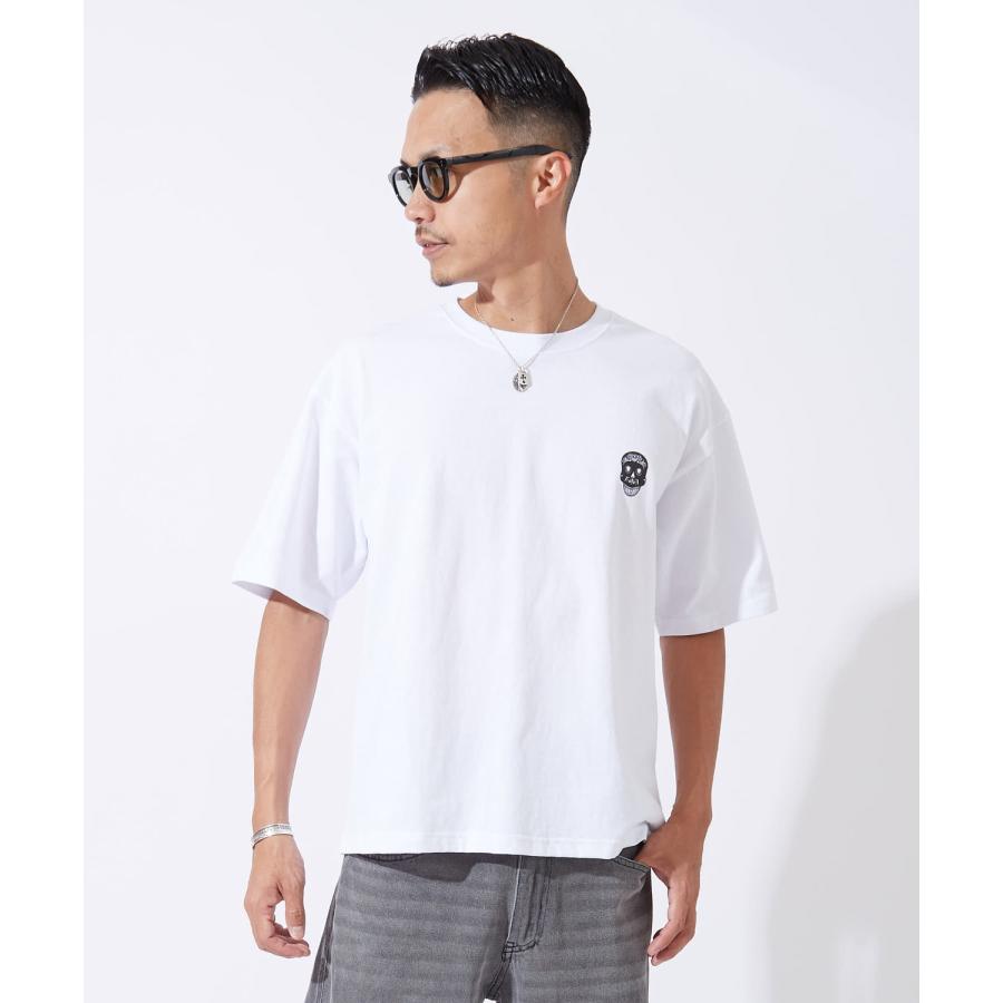 半袖Tシャツ メンズ レディース スカル刺しゅう バックプリント SIDEWAY STANCE オーバーサイズ ストリート | improves | 05