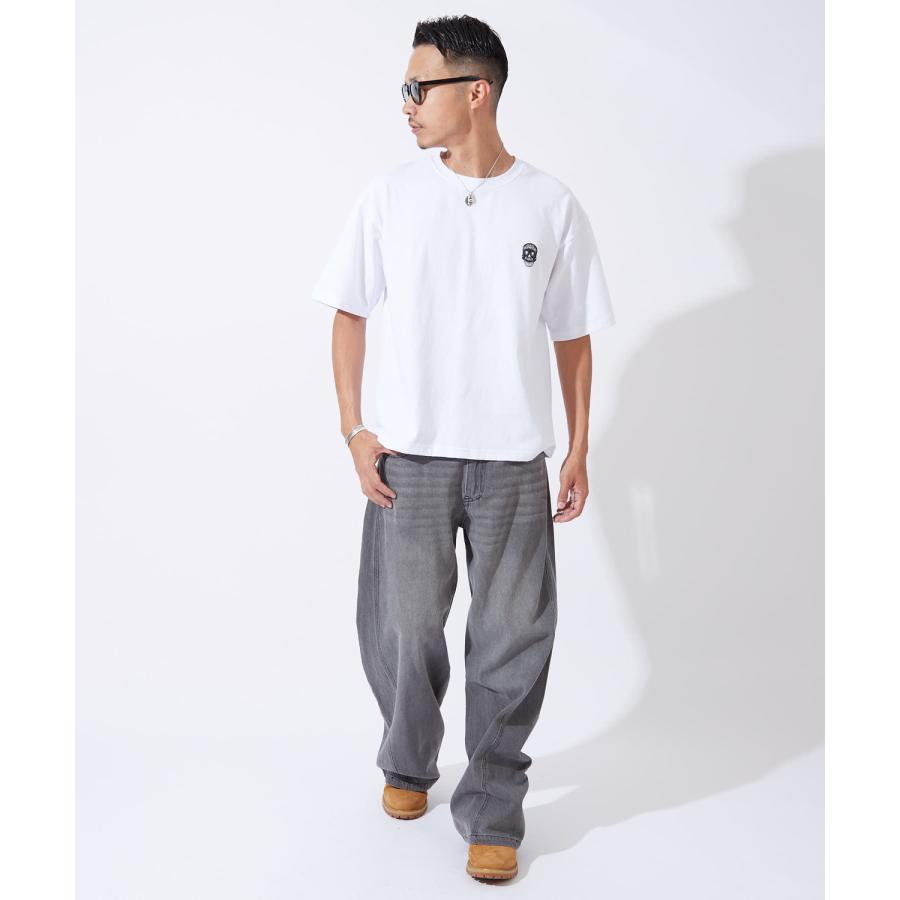 半袖Tシャツ メンズ レディース スカル刺しゅう バックプリント SIDEWAY STANCE オーバーサイズ ストリート | improves | 07