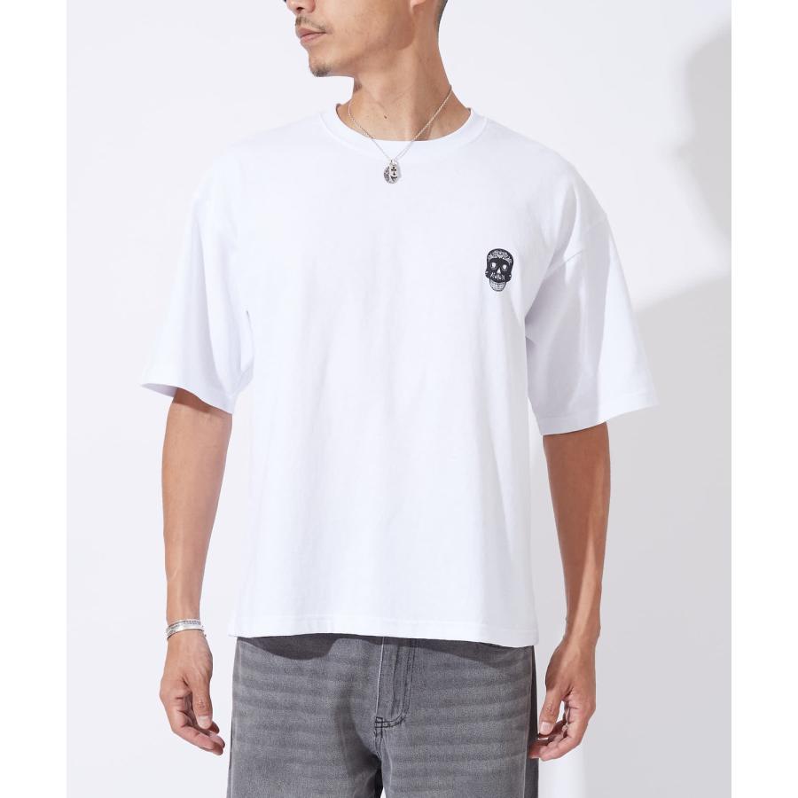 半袖Tシャツ メンズ レディース スカル刺しゅう バックプリント SIDEWAY STANCE オーバーサイズ ストリート | improves | 11