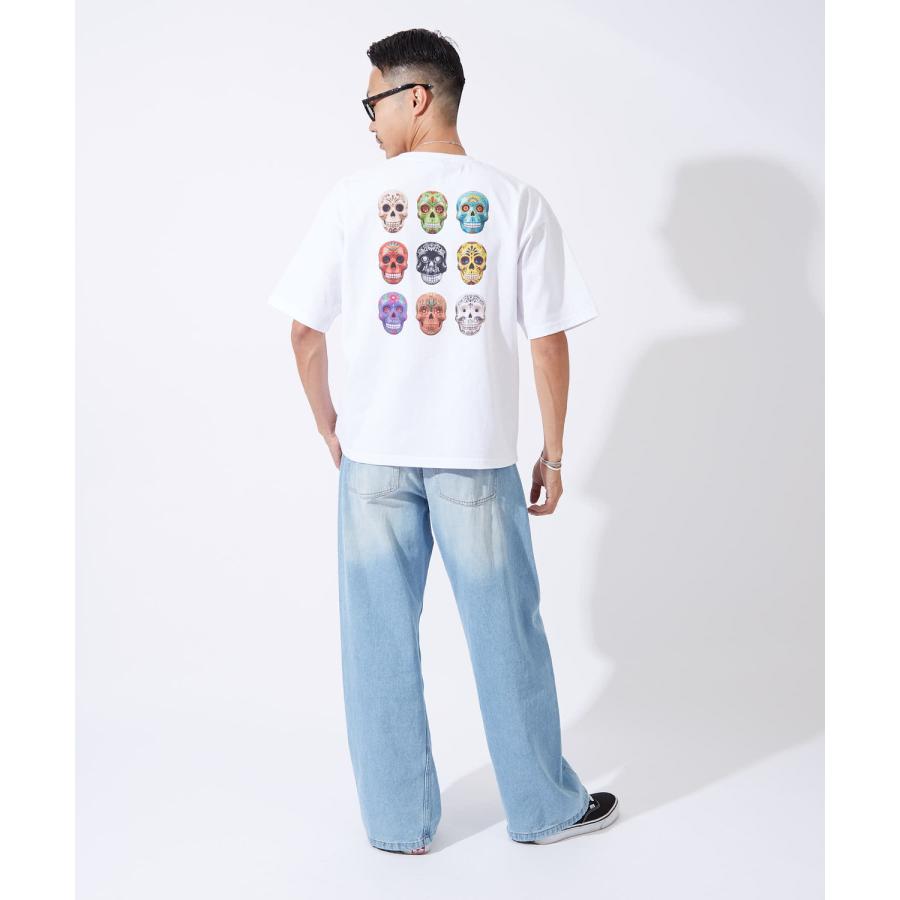 半袖Tシャツ メンズ レディース カラフル スカル グラフィック クルーネック SIDEWAY STANCE オーバーサイズ メキシカン ストリート 韓国ファッション | improves | 17