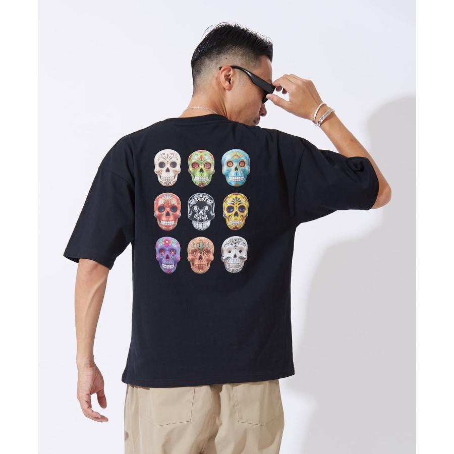 半袖Tシャツ メンズ レディース カラフル スカル グラフィック クルーネック SIDEWAY STANCE オーバーサイズ メキシカン ストリート 韓国ファッション | improves | 03