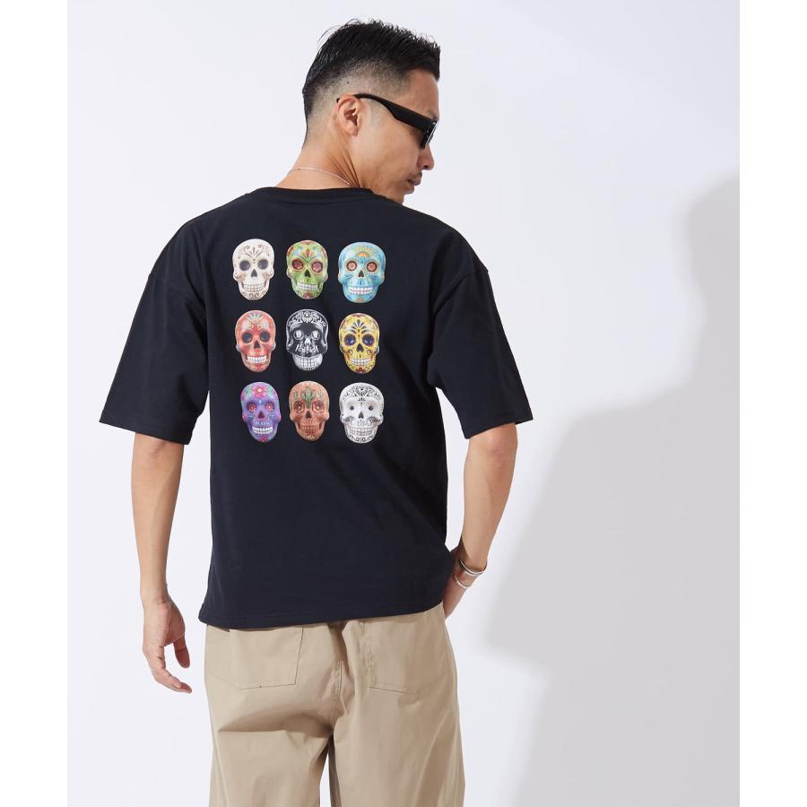 半袖Tシャツ メンズ レディース カラフル スカル グラフィック クルーネック SIDEWAY STANCE オーバーサイズ メキシカン ストリート 韓国ファッション | improves | 04