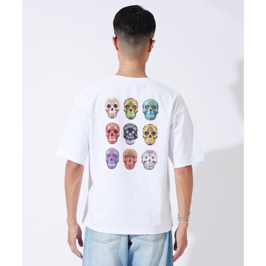 半袖Tシャツ メンズ レディース カラフル スカル グラフィック クルーネック SIDEWAY STANCE オーバーサイズ メキシカン ストリート 韓国ファッション | improves | 09