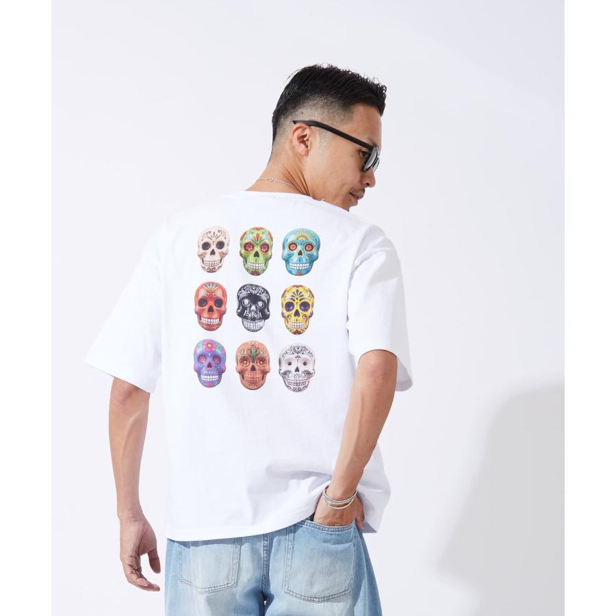 半袖Tシャツ メンズ レディース カラフル スカル グラフィック クルーネック SIDEWAY STANCE オーバーサイズ メキシカン ストリート 韓国ファッション | improves | 10
