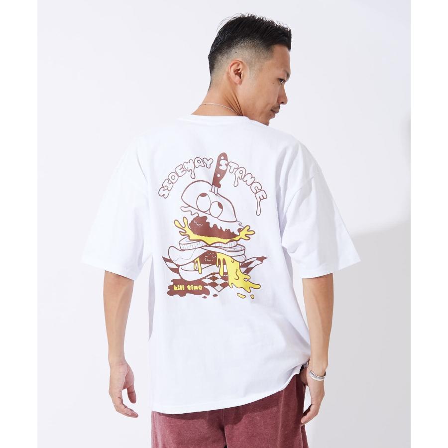 半袖Tシャツ メンズ レディース キルタイム ハンバーガー   ナイフ プリント 綿100 ビッグシルエット SIDEWAY STANCE オーバーサイズ ストリート 古着MIX | improves | 13