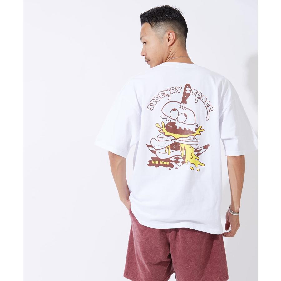 半袖Tシャツ メンズ レディース キルタイム ハンバーガー   ナイフ プリント 綿100 ビッグシルエット SIDEWAY STANCE オーバーサイズ ストリート 古着MIX | improves | 14