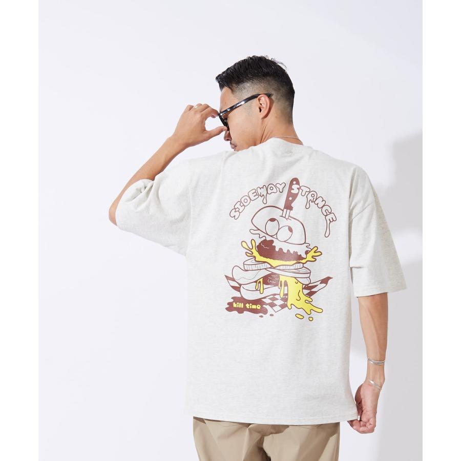 半袖Tシャツ メンズ レディース キルタイム ハンバーガー   ナイフ プリント 綿100 ビッグシルエット SIDEWAY STANCE オーバーサイズ ストリート 古着MIX | improves | 04