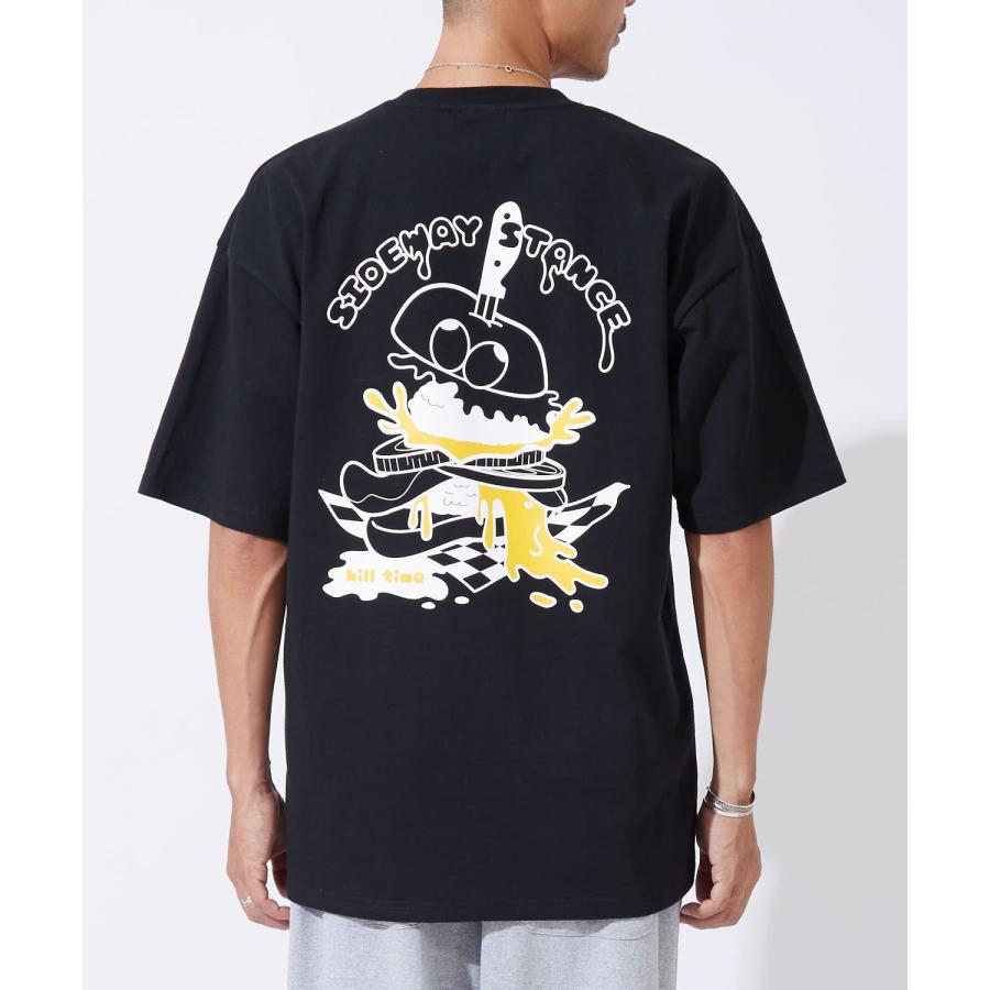 半袖Tシャツ メンズ レディース キルタイム ハンバーガー   ナイフ プリント 綿100 ビッグシルエット SIDEWAY STANCE オーバーサイズ ストリート 古着MIX | improves | 08