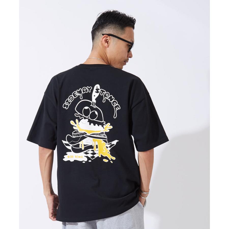 半袖Tシャツ メンズ レディース キルタイム ハンバーガー   ナイフ プリント 綿100 ビッグシルエット SIDEWAY STANCE オーバーサイズ ストリート 古着MIX | improves | 09
