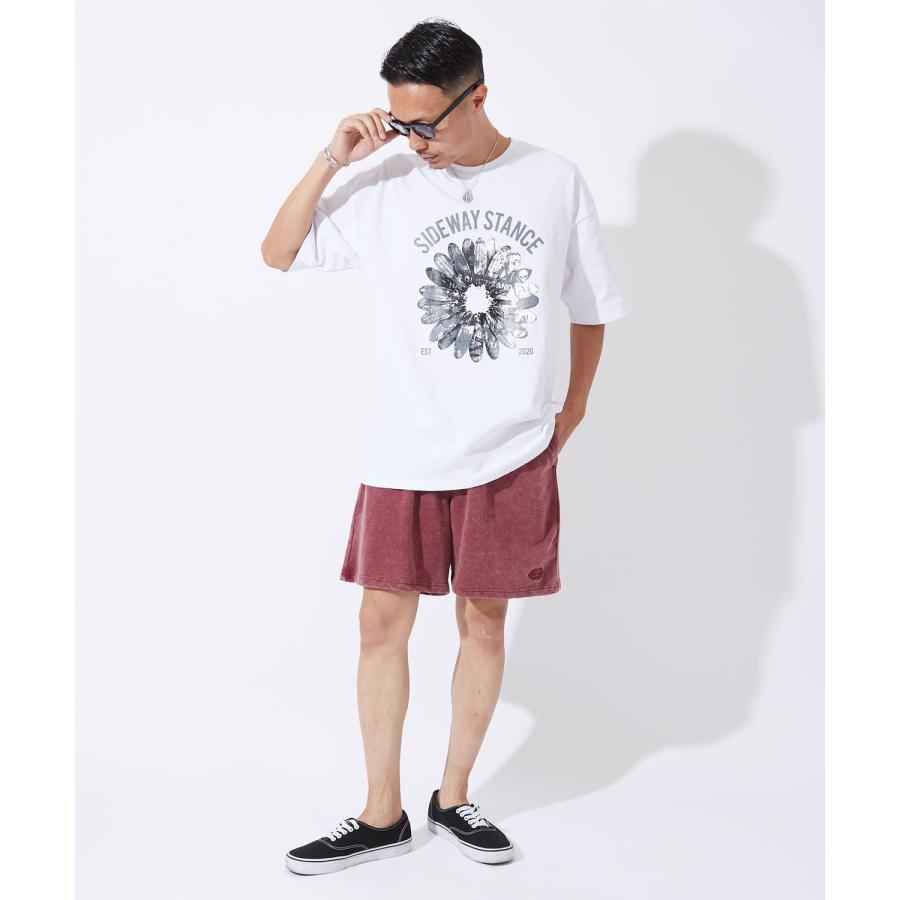 半袖Tシャツ メンズ レディース モノクロフラワー プリント 綿100 ビッグシルエット SIDEWAY STANCE オーバーサイズ ストリート 古着MIX | improves | 15