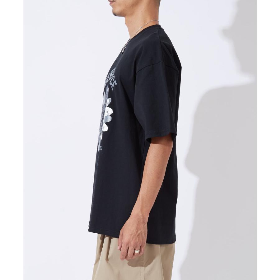 半袖Tシャツ メンズ レディース モノクロフラワー プリント 綿100 ビッグシルエット SIDEWAY STANCE オーバーサイズ ストリート 古着MIX | improves | 09