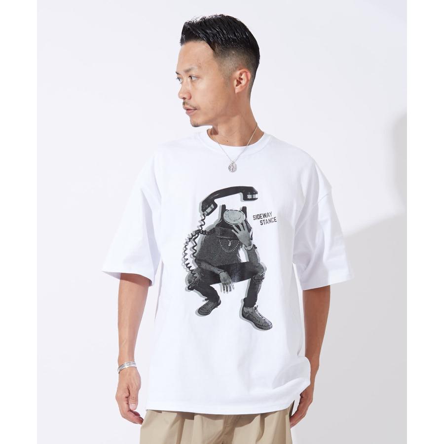 半袖Tシャツ メンズ レディース モノクロ プリント 綿100 ビッグシルエット SIDEWAY STANCE オーバーサイズ ストリート 古着MIX | improves