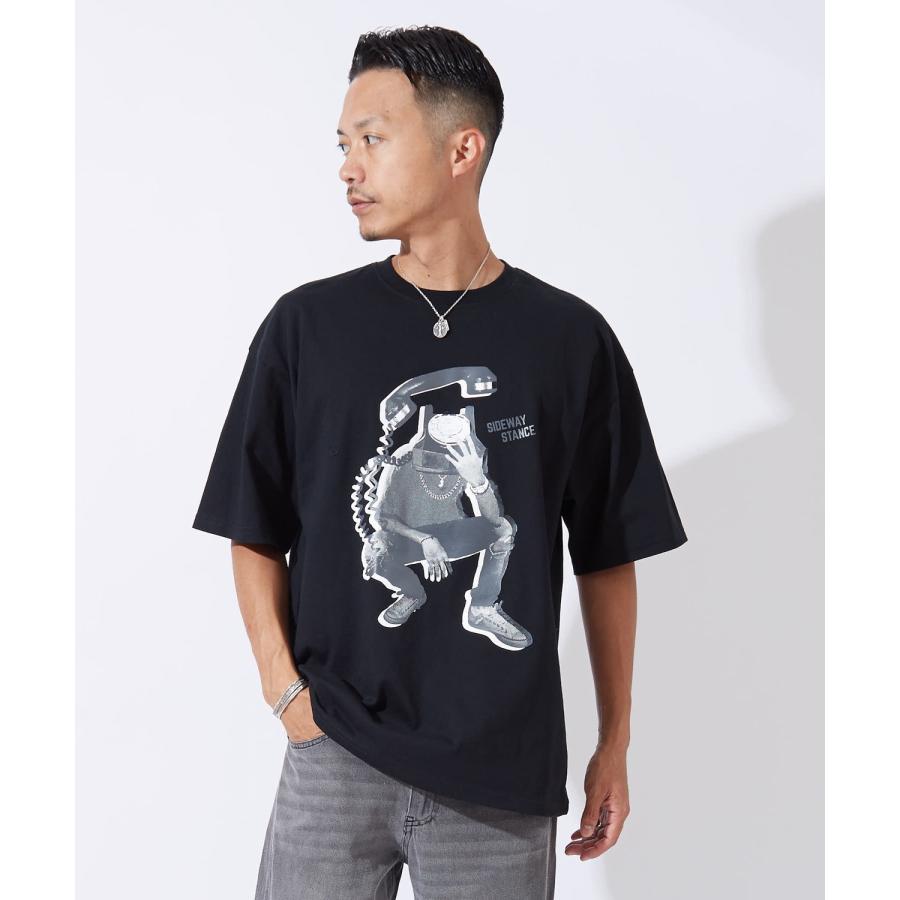 半袖Tシャツ メンズ レディース モノクロ プリント 綿100 ビッグシルエット SIDEWAY STANCE オーバーサイズ ストリート 古着MIX | improves | 03