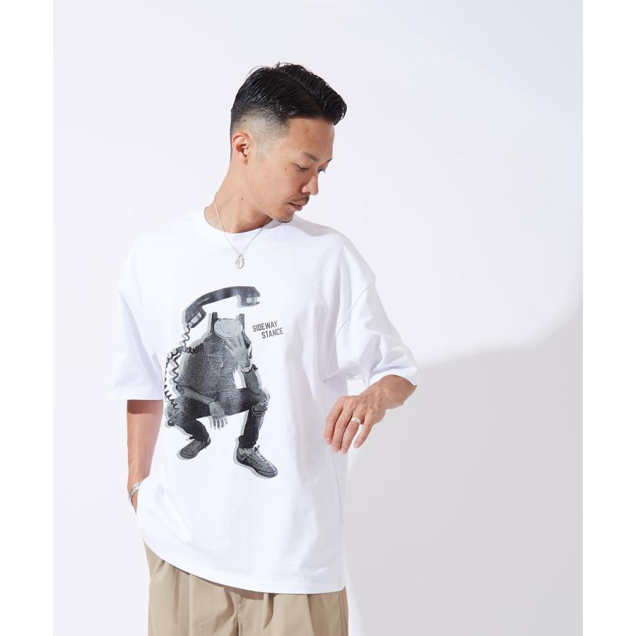 半袖Tシャツ メンズ レディース モノクロ プリント 綿100 ビッグシルエット SIDEWAY STANCE オーバーサイズ ストリート 古着MIX | improves | 09