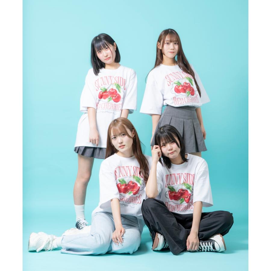 半袖Tシャツ メンズ ユニセックス さくらんぼ チェリー プリント Tシャツ カットソー かわいい アイドル アメカジ カジュアル スケーター ストリート 韓国 | improves | 02