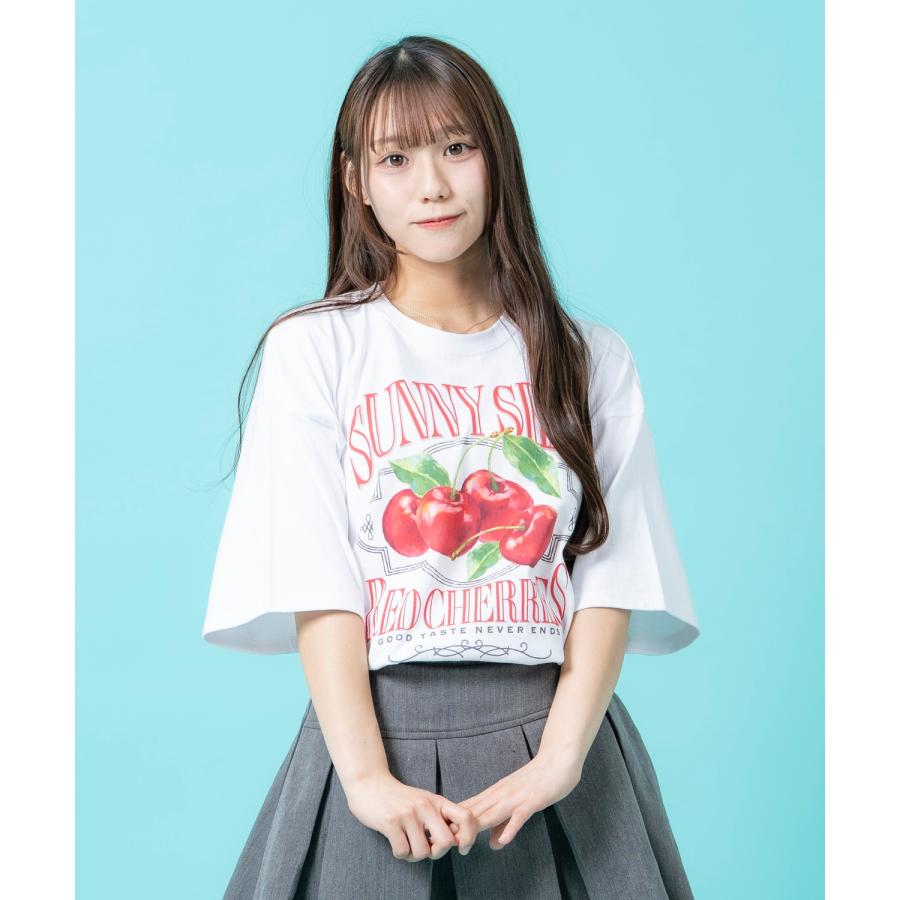 半袖Tシャツ メンズ ユニセックス さくらんぼ チェリー プリント Tシャツ カットソー かわいい アイドル アメカジ カジュアル スケーター ストリート 韓国 | improves | 03