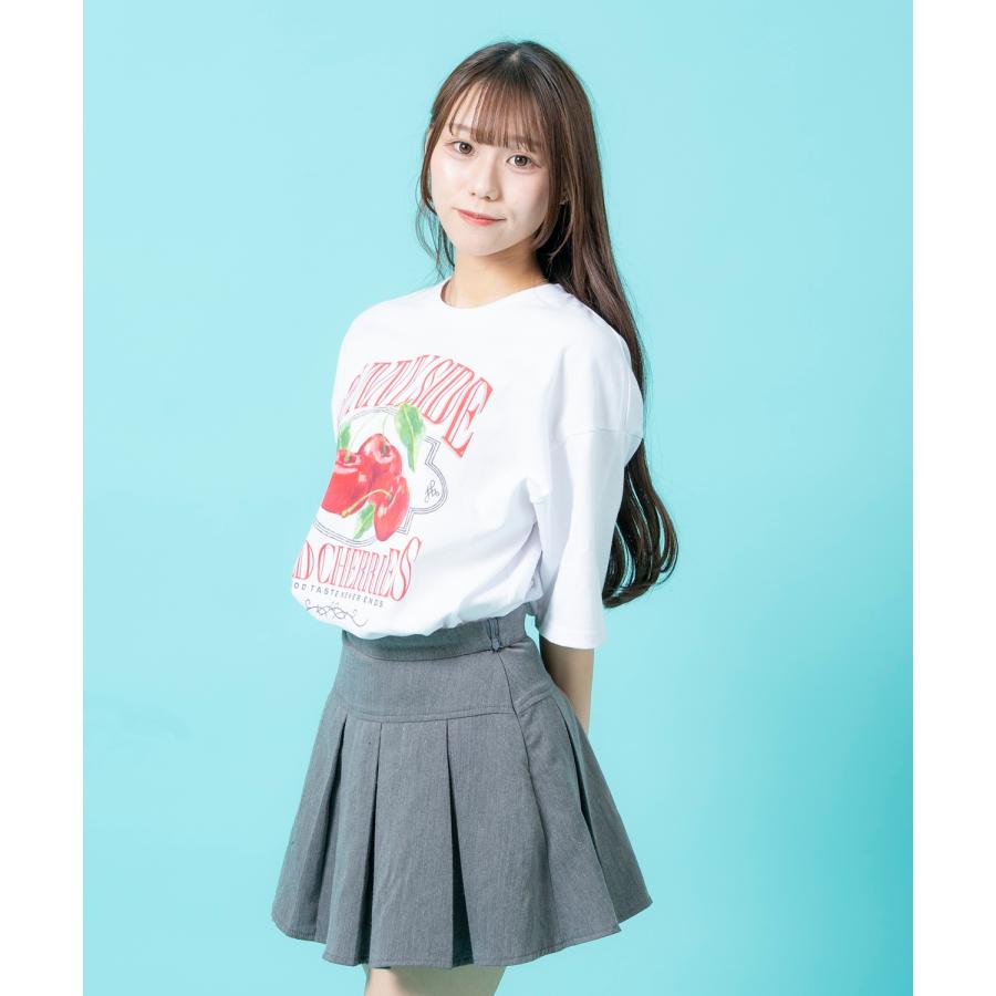 半袖Tシャツ メンズ ユニセックス さくらんぼ チェリー プリント Tシャツ カットソー かわいい アイドル アメカジ カジュアル スケーター ストリート 韓国 | improves | 04