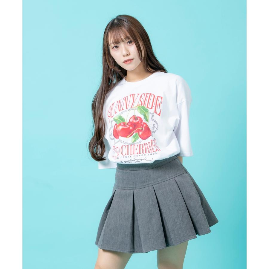 半袖Tシャツ メンズ ユニセックス さくらんぼ チェリー プリント Tシャツ カットソー かわいい アイドル アメカジ カジュアル スケーター ストリート 韓国 | improves | 05