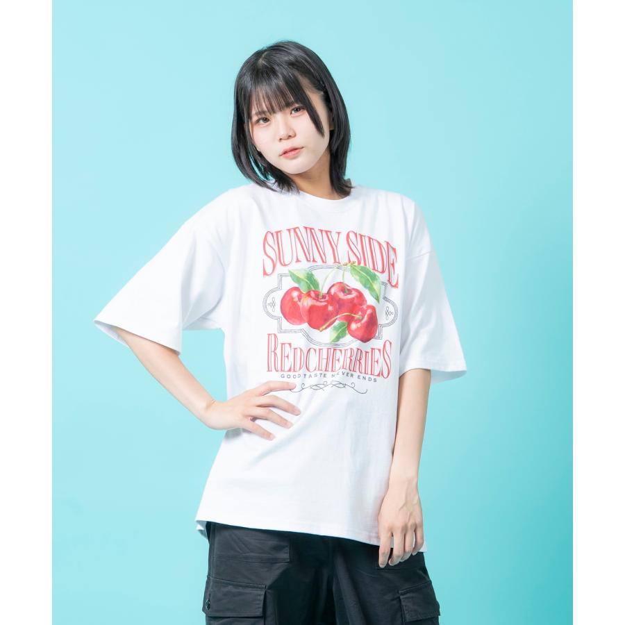 半袖Tシャツ メンズ ユニセックス さくらんぼ チェリー プリント Tシャツ カットソー かわいい アイドル アメカジ カジュアル スケーター ストリート 韓国 | improves | 09