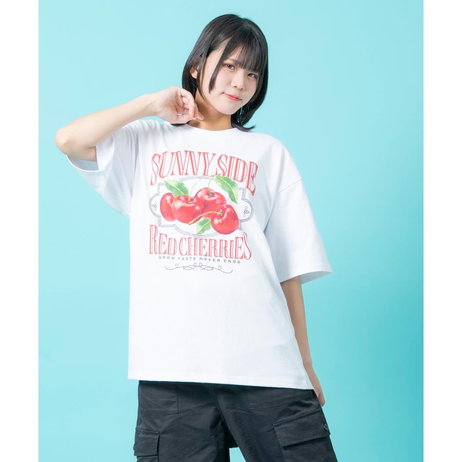 半袖Tシャツ メンズ ユニセックス さくらんぼ チェリー プリント Tシャツ カットソー かわいい アイドル アメカジ カジュアル スケーター ストリート 韓国 | improves | 10