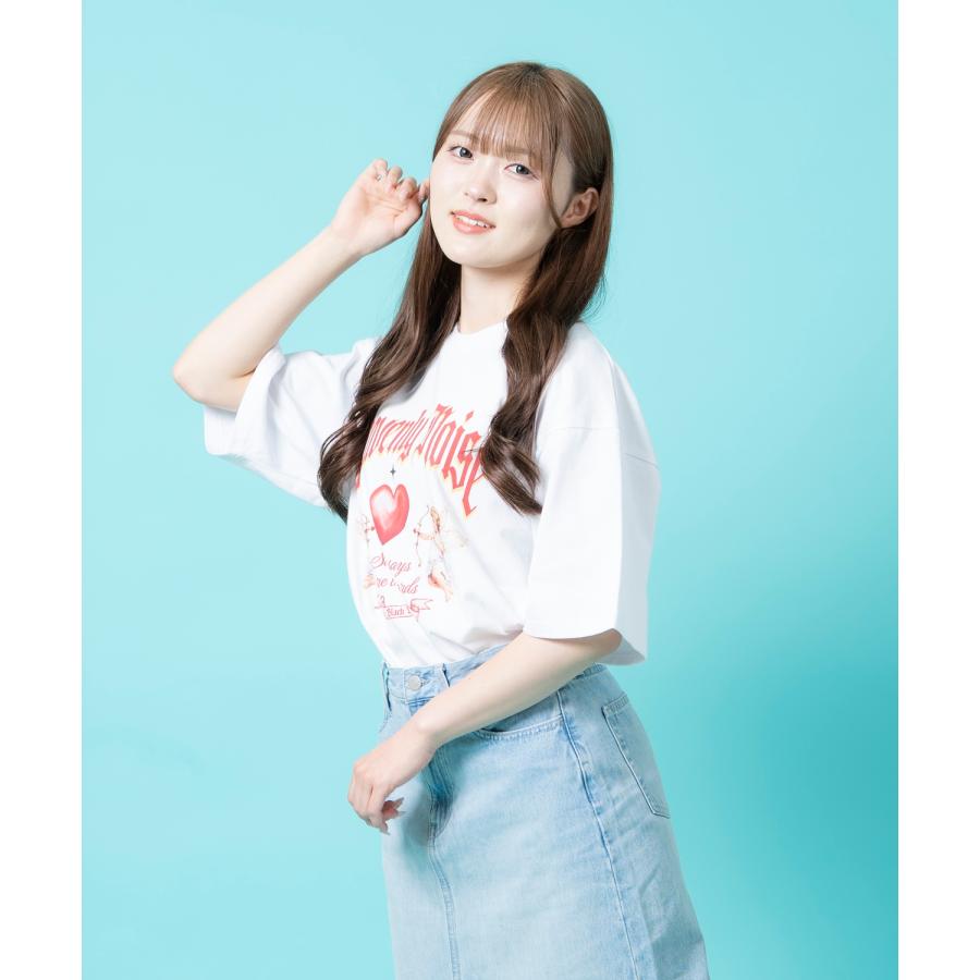 半袖Tシャツ メンズ ユニセックス ハート プリント Tシャツ カットソー かわいい アイドル アメカジ カジュアル スケーター ストリート 韓国 | improves | 05