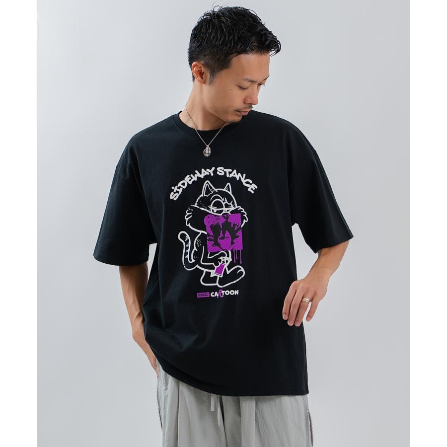 半袖Tシャツ メンズ レディース フォトプリント 綿100 ビッグシルエット SIDEWAY STANCE オーバーサイズ ストリート 古着MIX | improves